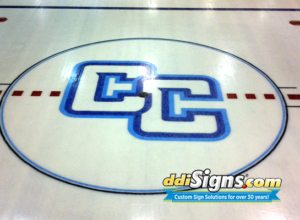 Ice logo stencil for painting on rinks ice surface