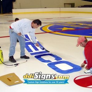 DDI Signs IceFab Textile In-Ice Logo for Hockey Rink 1. Fabric Under Ice Logos
