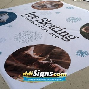 DDI Signs IceFab skating rink center ice logo.