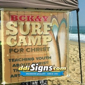 Surf Camp Mesh Banner. Sports Mesh Fence Banners