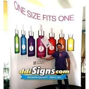 DDI Signs Curved Pillowcase Fabric Back Wall, Fabric Curved Backdrop