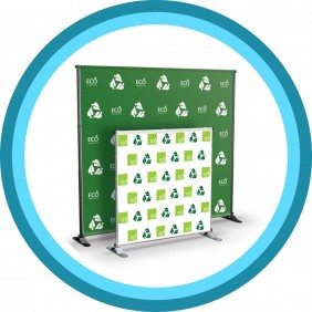 step and repeat telescoping banner backdrop