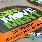 DDI Signs Eco Friendly Floor Decal Contour Cut Floor Graphic. Aluminum Foild Based Concrete Decal. Pavement Decals. Sidwalk Decals. Wayfinding Sidewalk Decals. Asphalt Decals. #floorgraphics #floordecals #pavementdecals #asphaltdecals