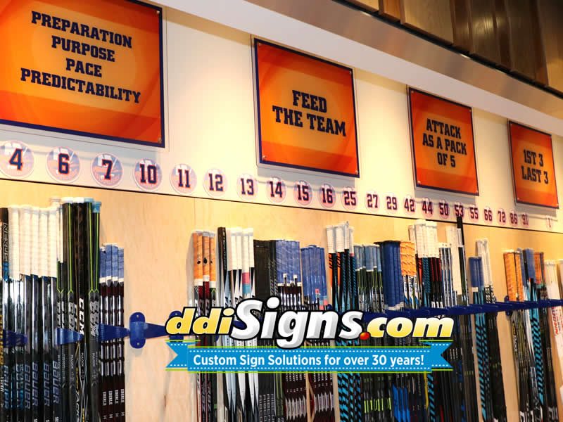 Printed Acrylic Signs for the New York Islanders NHL Team Locker Room