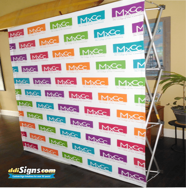 Custom Media Logo Backdrops with Stand