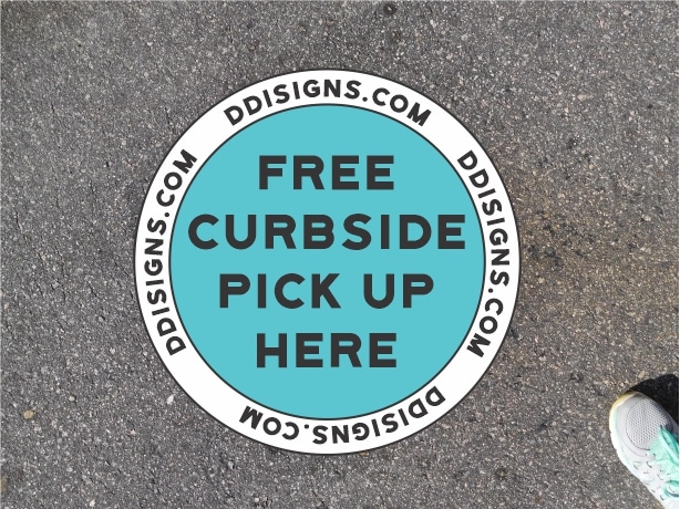 Curbside Pick Up Sidewalk Decals