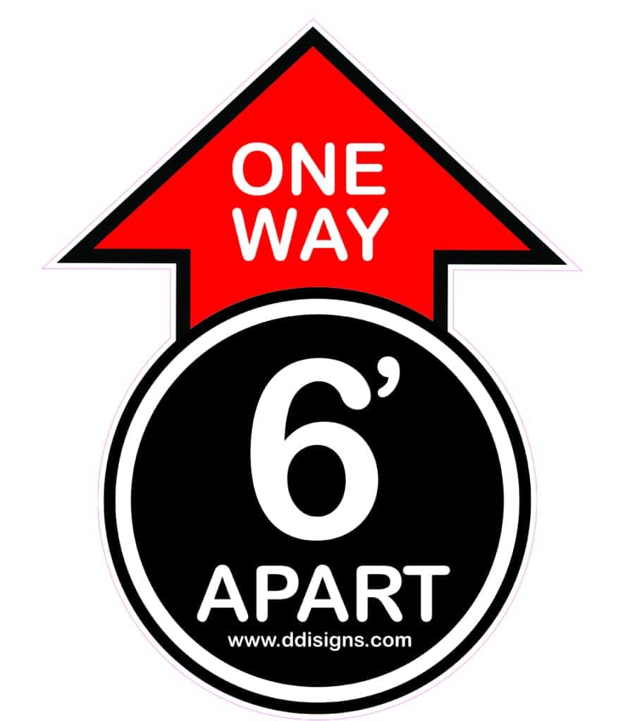 Social Distancing Floor Stickers and Sidewalk Decals | Concrete Decals