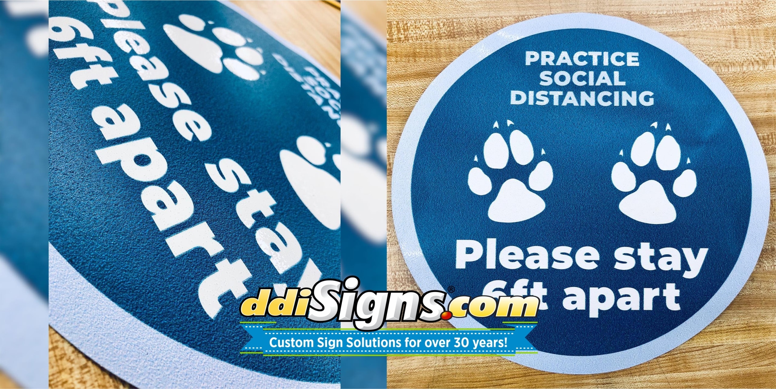 Custom Social Distancing Floor Stickers Custom Social Distancing Floor Stickers