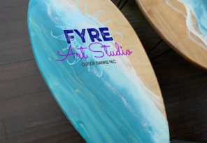 Wood Surfboard Signs
