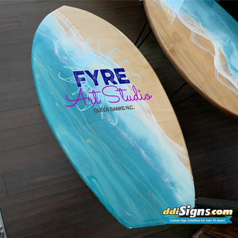 Wood Surfboard Signs