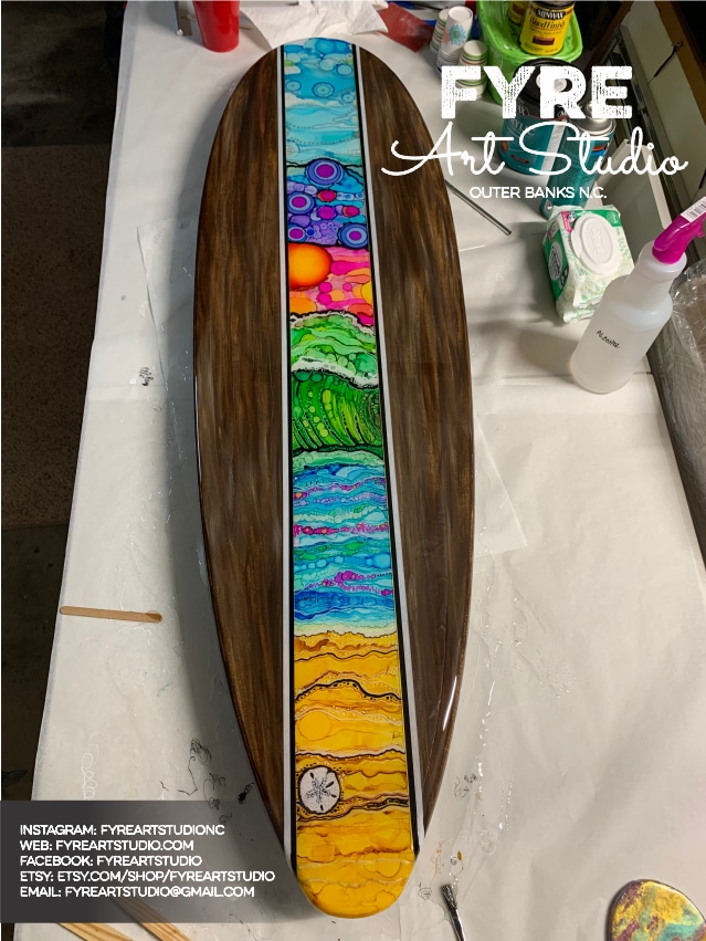 Wooden Surfboard Coffee Table